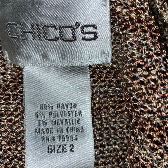 Chico’s size 2 medium cold shimmery shrug - Picture 2 of 6